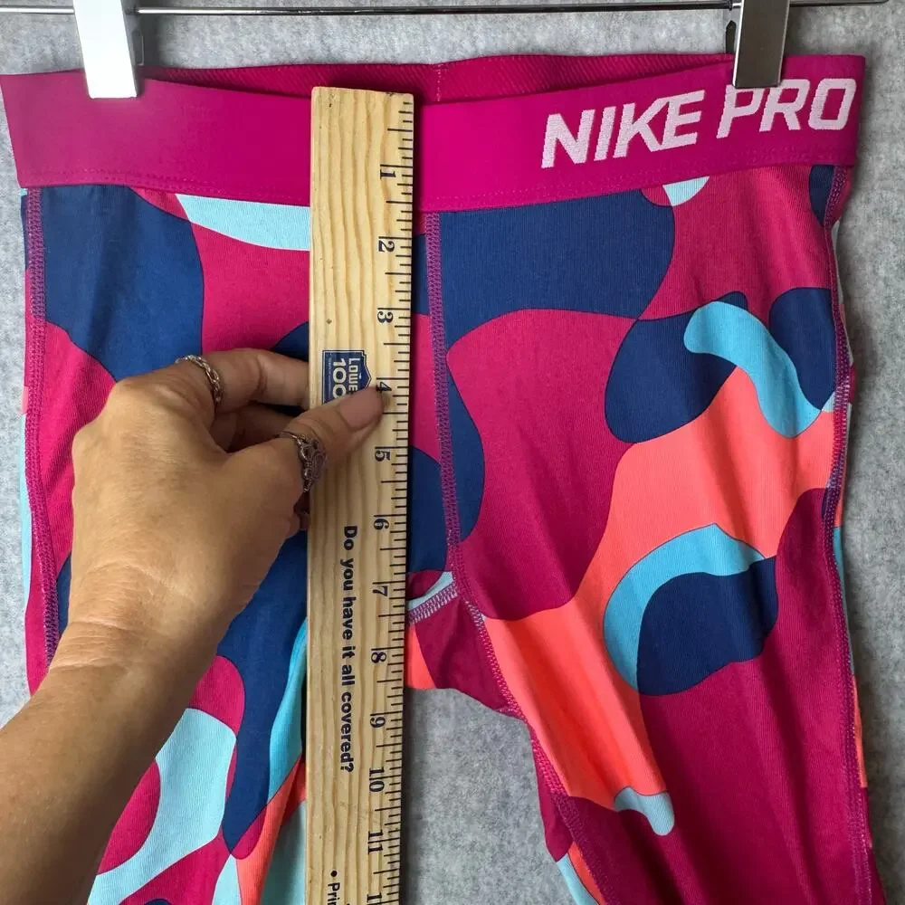 Nike Pro Dri Fit Leggings Girls Lg Camo Athletic Running Activewear Performance